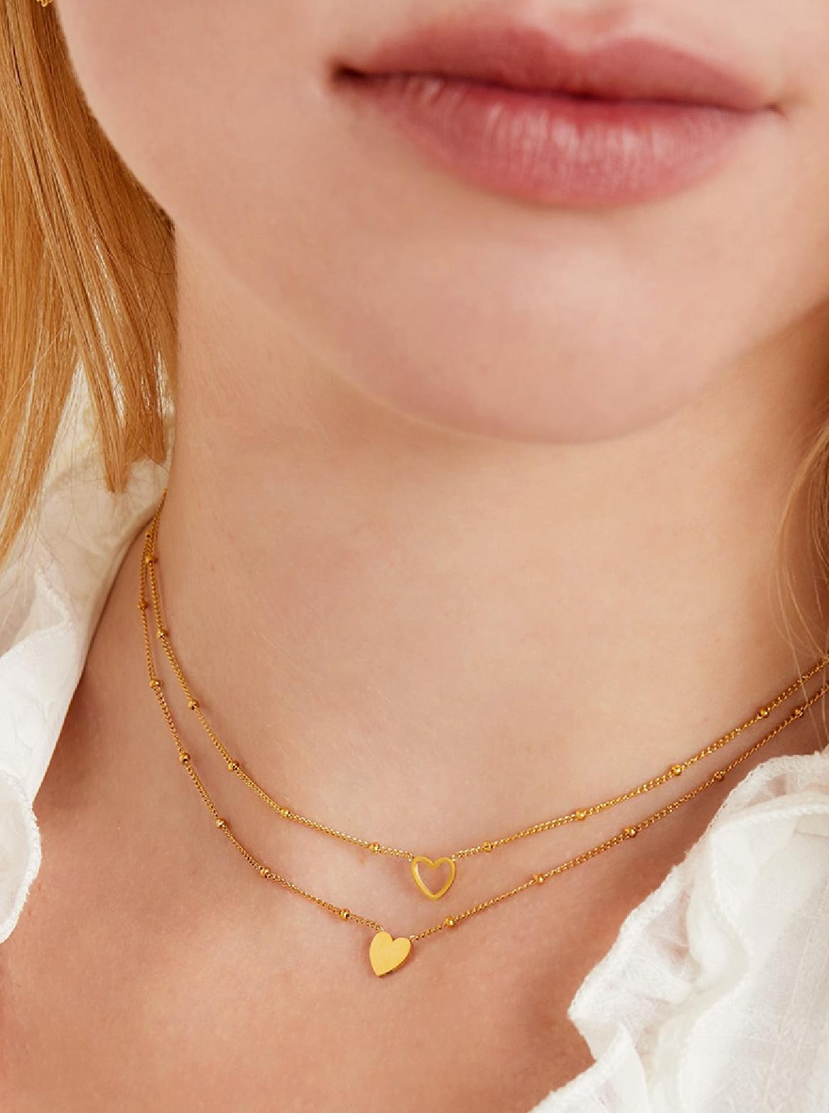 Ketting Open Hartje - Goud