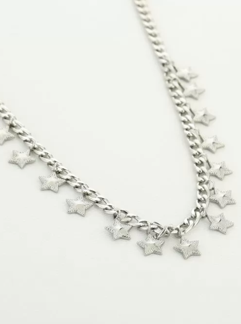 Ketting Big Stars -Zilver